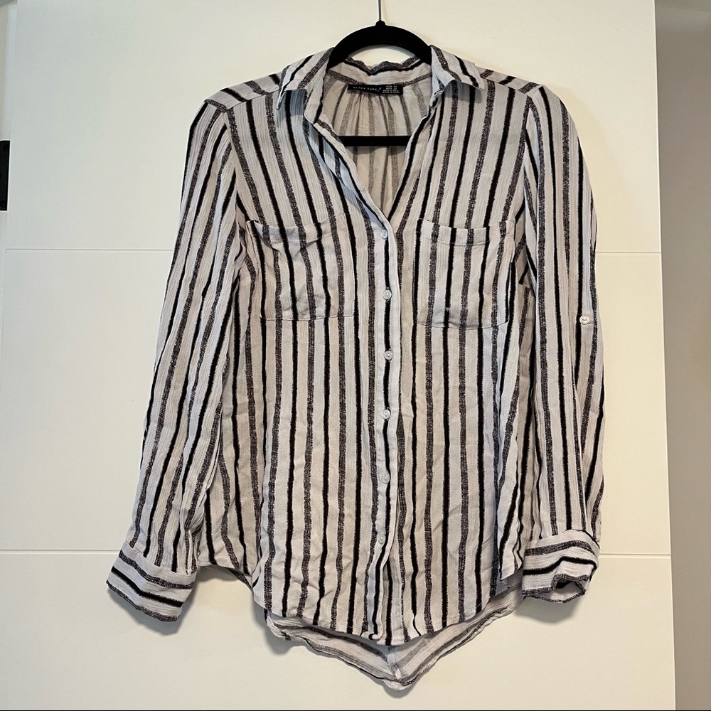 Black Tape_ | Striped Button Up Shirt